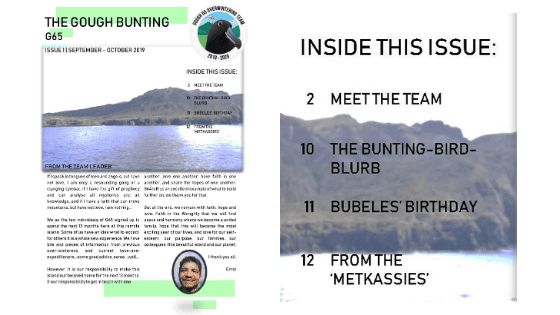 Gough Island September/October 2019 Newsletter now available